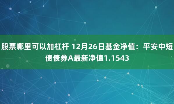 股票哪里可以加杠杆 12月26日基金净值：平安中短债债券A最新净值1.1543